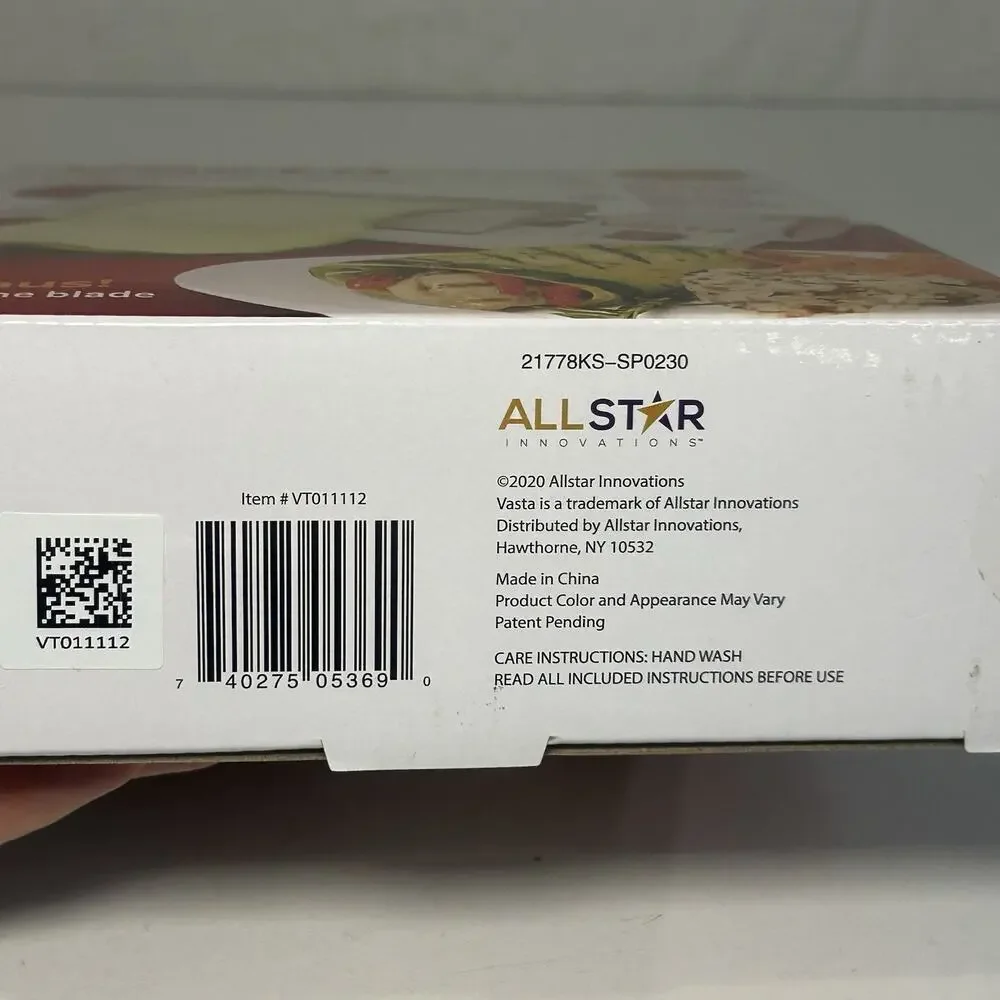 VASTA Vegatable & Fruit Sheet Slicer KETO VEGAN VEGETARIAN Spin and Slice *NEW*
